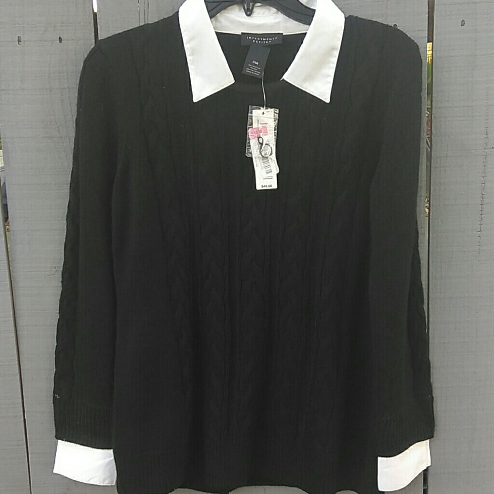 Sweater with collar & cuffs